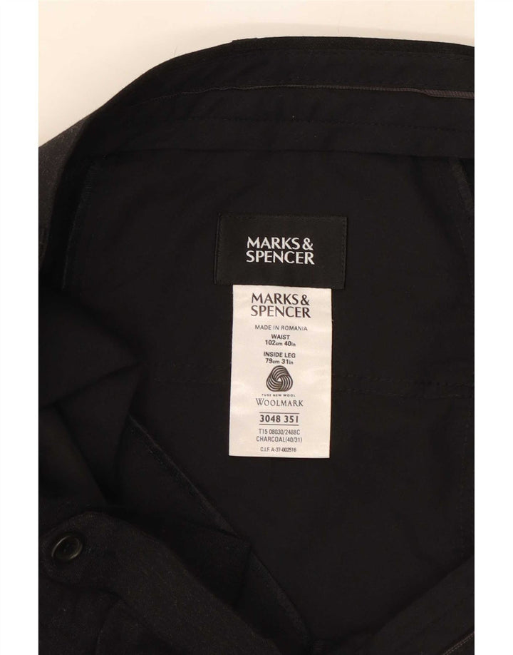 Marks & Spencer Pantaloni drepți pentru bărbați L40 L31 Lână gri