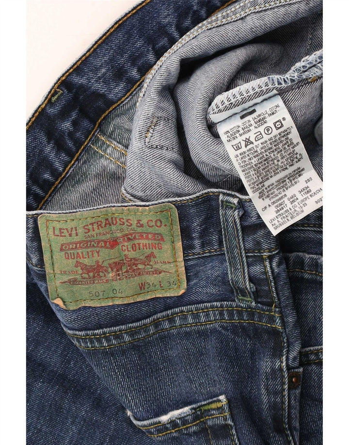 Blugi pentru bărbați Levi's 507 Bootcut W34 L34 Bumbac albastru
