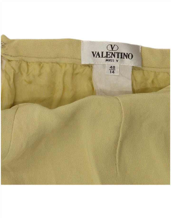 Fusta dreaptă pentru femei VALENTINO UK 14 Medium W30 Galben