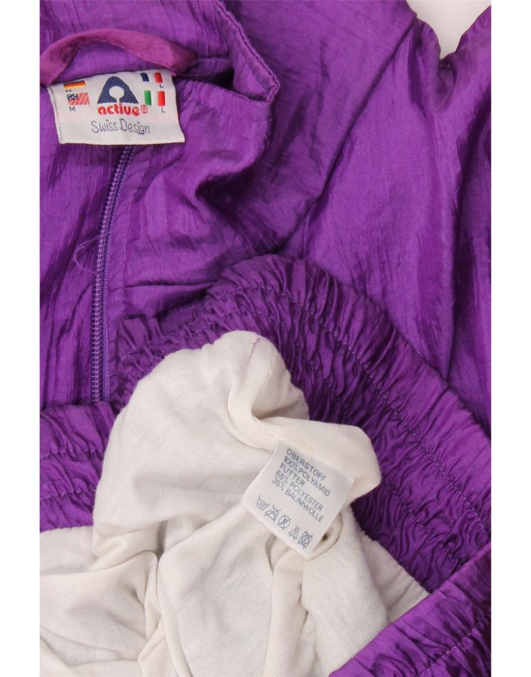 Trening complet pentru bărbați Active, cu formă lejeră, mov mediu, poliamidă color bloc