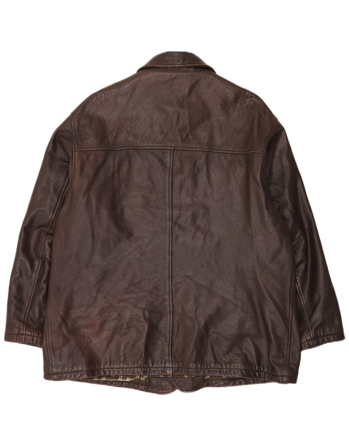 Geacă din piele pentru bărbați Harry&Moore IT 54 2XL din piele maro