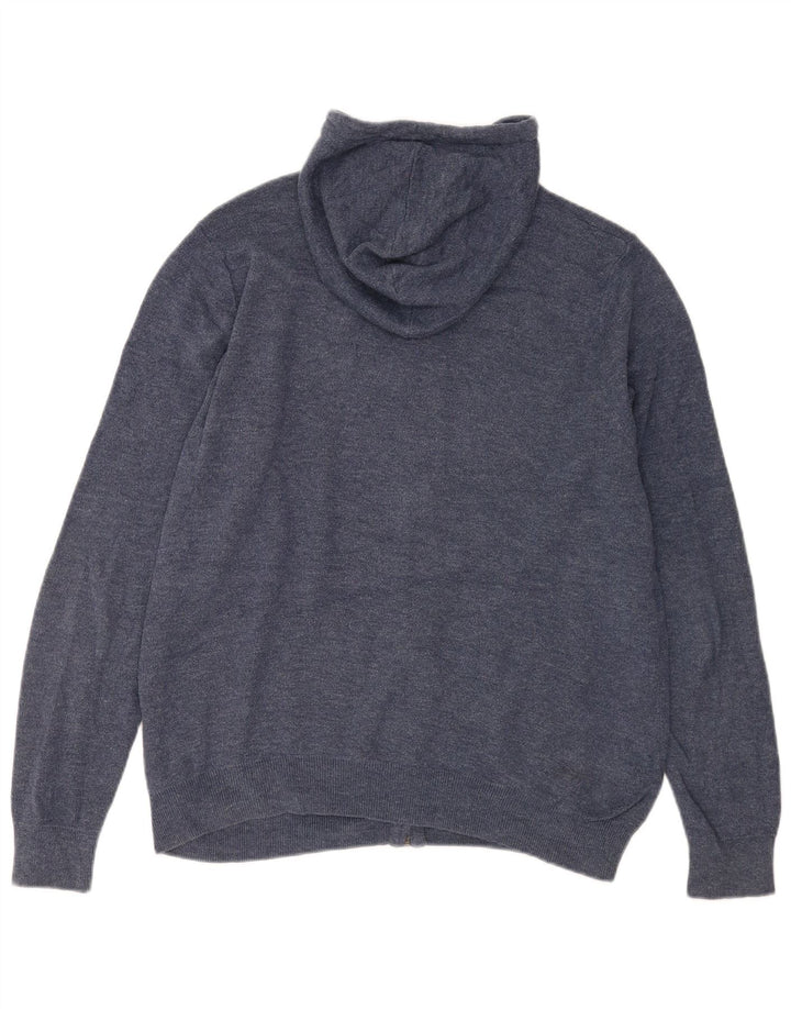 Cardigan cu glugă pentru bărbați Marks & Spencer, bumbac albastru mediu