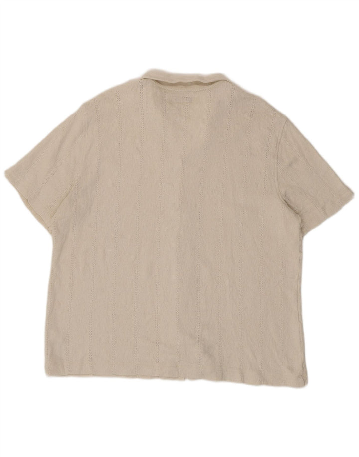 Cămașă cu mânecă scurtă pentru bărbați Marks & Spencer 2XL bumbac alb