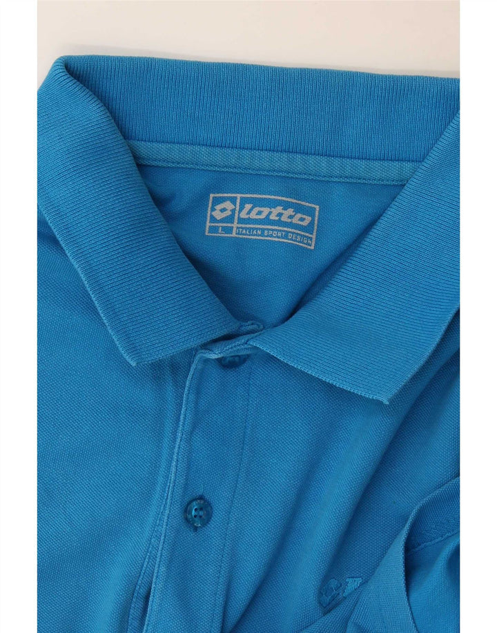 Tricou polo pentru bărbați Lotto, mare, albastru, bumbac
