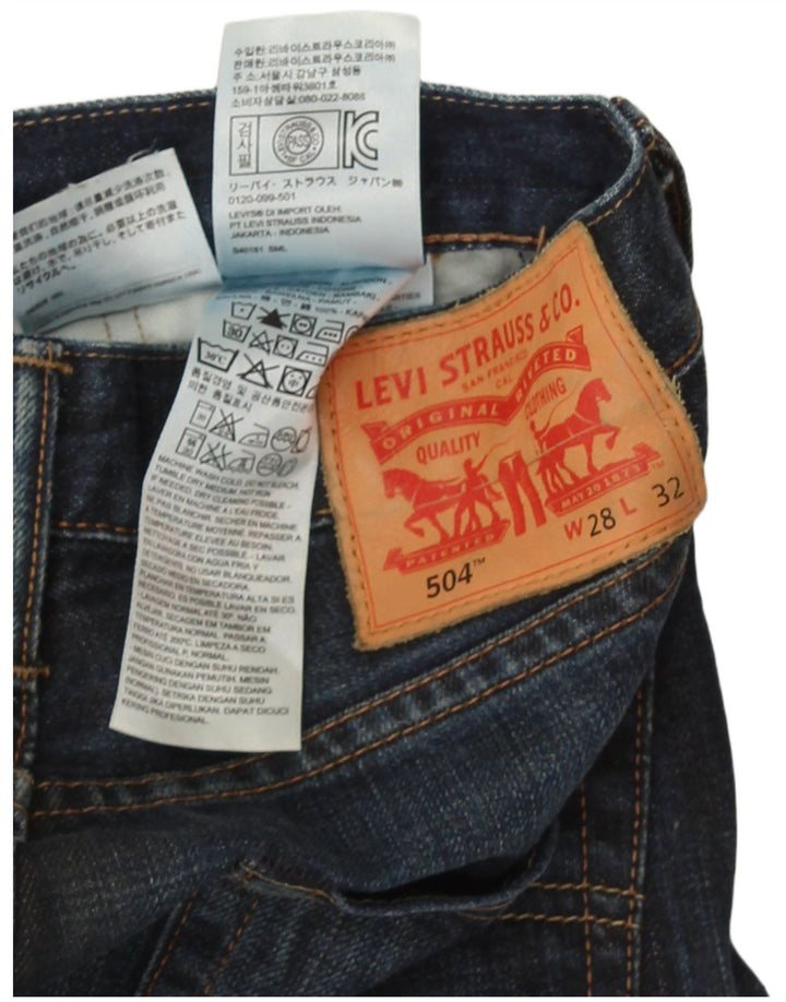Blugi drepti pentru bărbați Levi's 504 W28 L32 Bumbac bleumarin