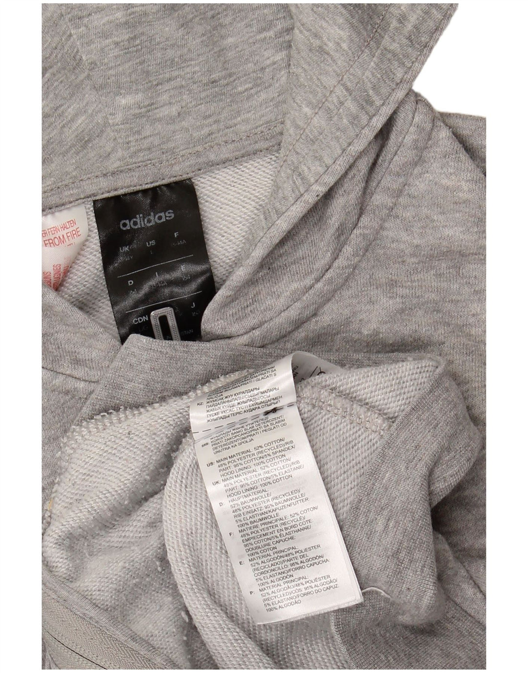 Pulover pentru fete ADIDAS Graphic Zip Hoodie 13-14 ani bumbac gri