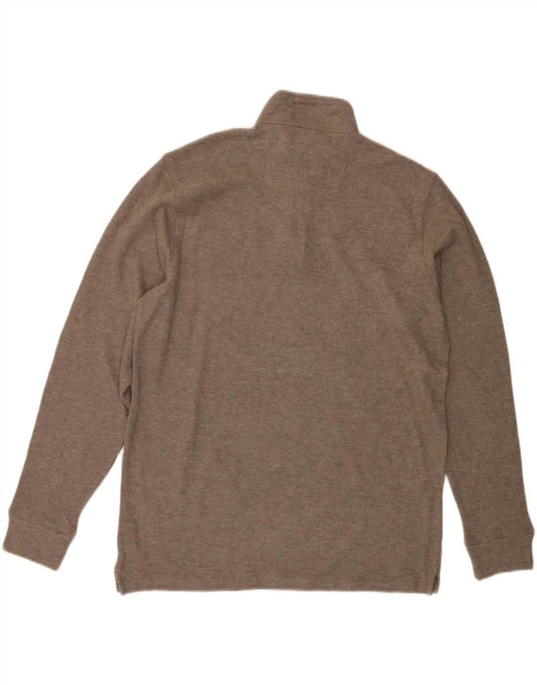 CHAPS Mens Zip Neck Jumper Sweater Medium Brown Cotton Vintage Chaps and Second-Hand Chaps from Messina Hembry 