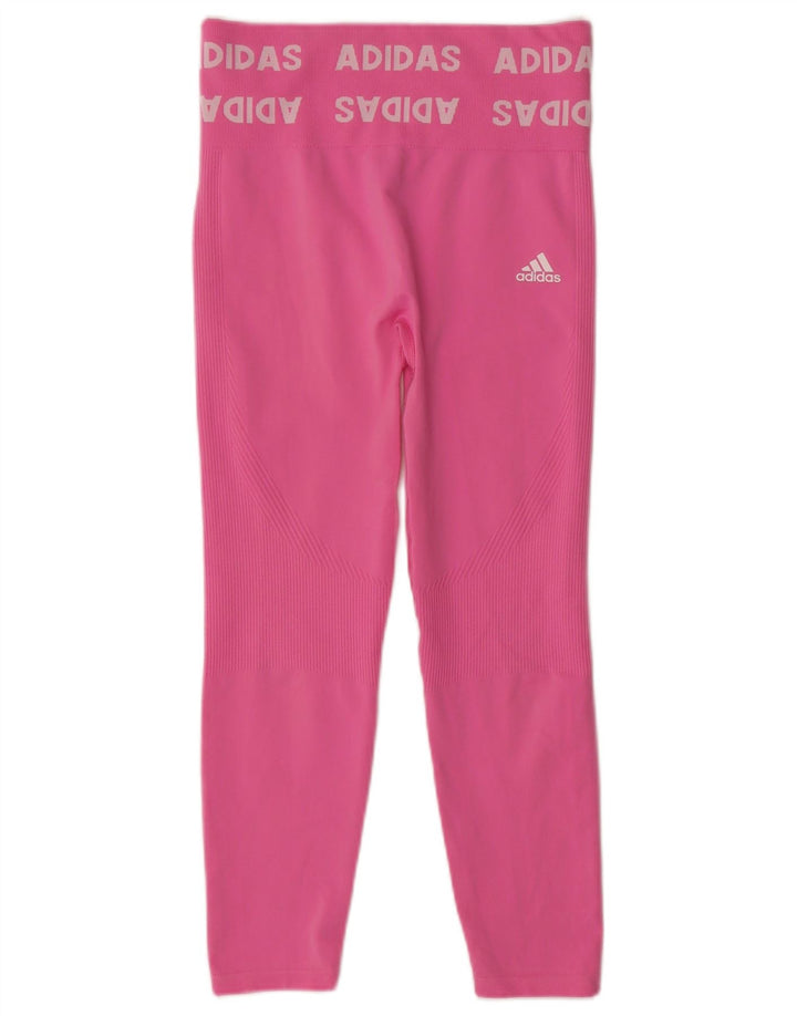 Leggings grafic ADIDAS pentru femei UK 12/14 poliester roz mediu