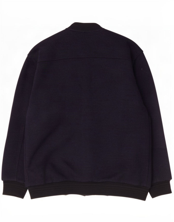 Jachetă Bomber Vintage pentru bărbați din tricot UK 40, mare, bleumarin