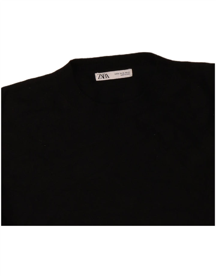 Pulover ZARA pentru femei, supradimensionat, cu gâtul turn, Lână neagră, UK 18 XL