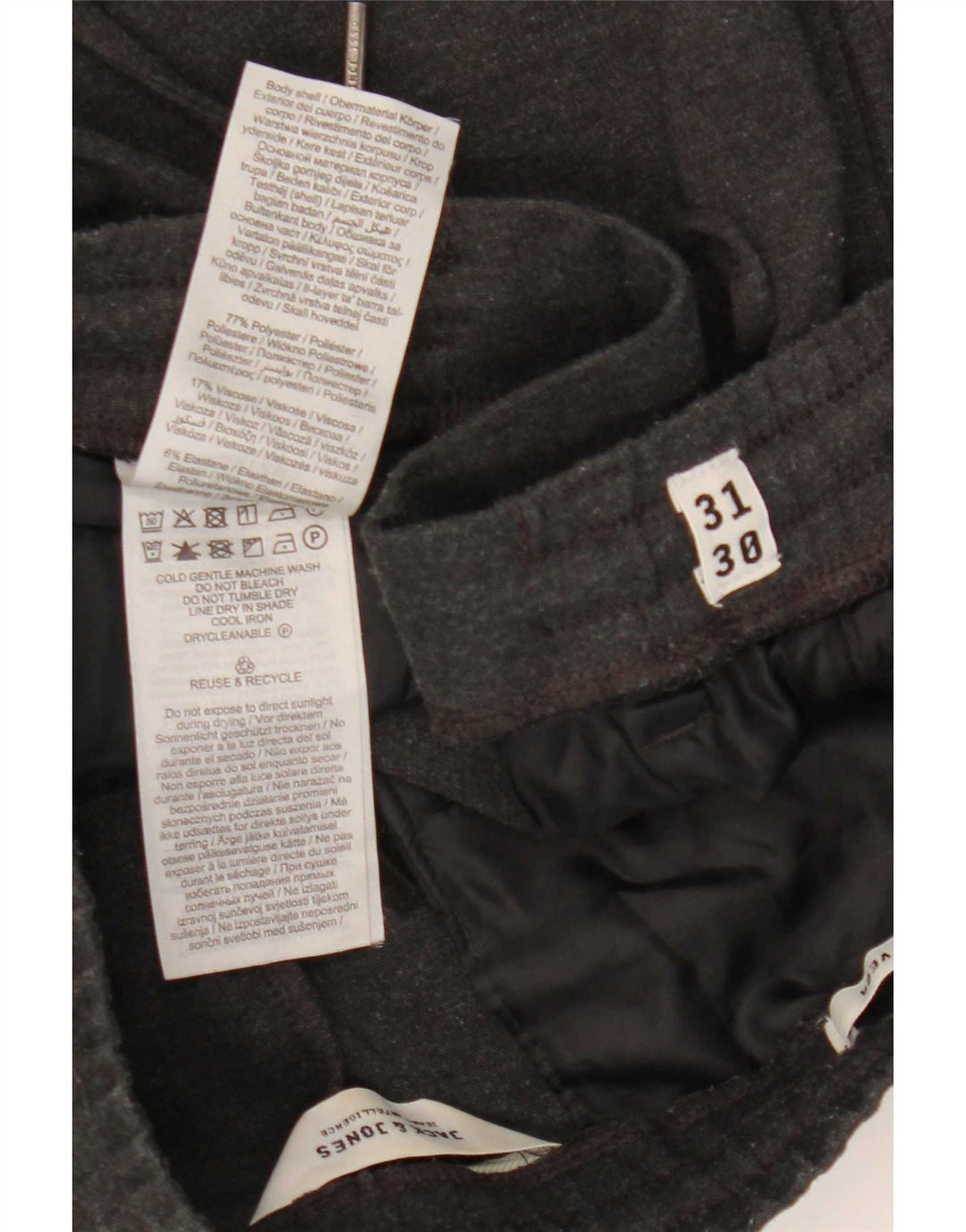 Pantaloni tăiați pentru bărbați Jack & Jones W31 L24 poliester gri