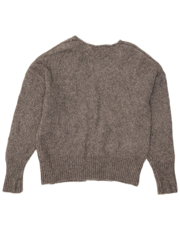 Pulover cardigan pentru femei Zara UK 14 Medium Gri Pete Acrilic
