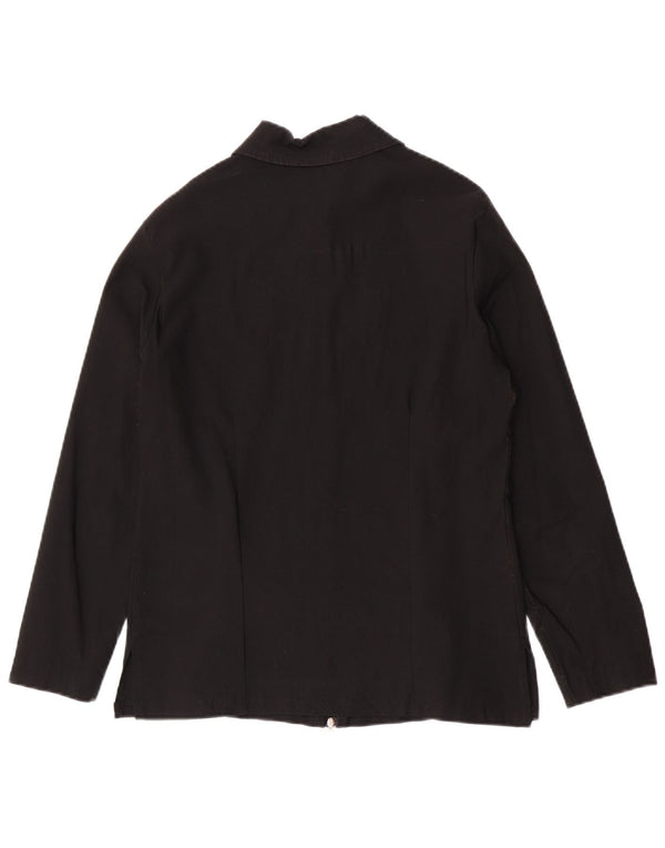 Jachetă bluson vintage pentru femei UK 14 Medium Black Viscose