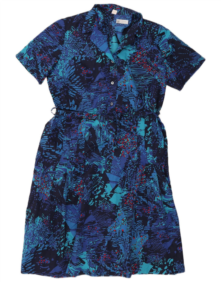 Rochie de bază cu model abstract pentru femei UK 18 XL bleumarin