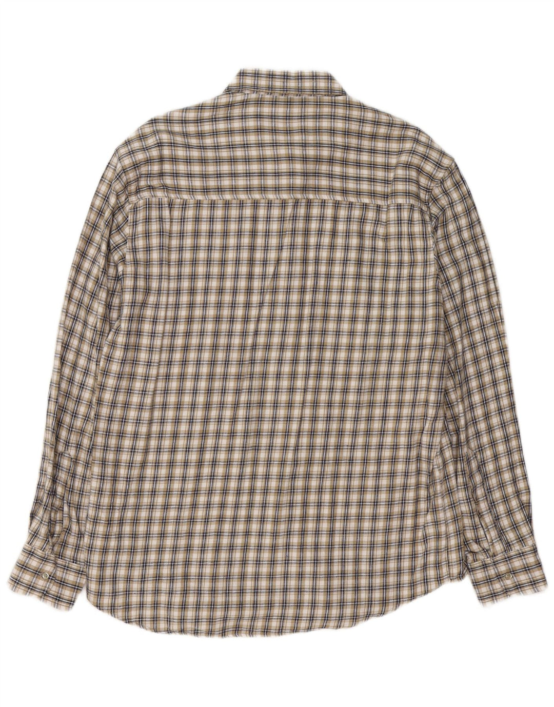 Cămașă de flanel pentru bărbați VINTAGE, bumbac cu carouri, bej, mare