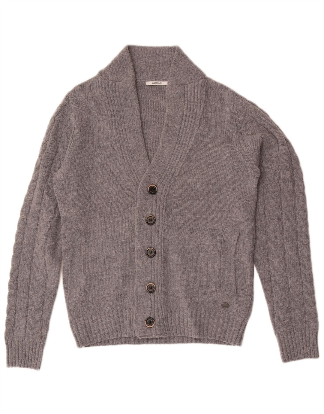 Cardigan pentru bărbați Gas Pulover Mic Gri Lână