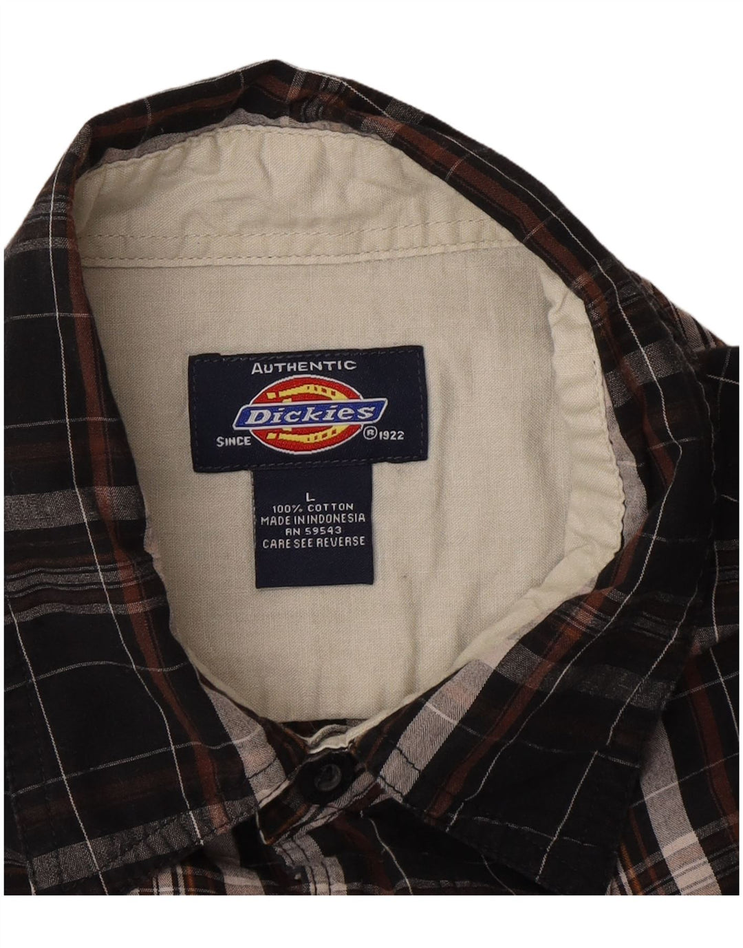 Cămașă cu mânecă scurtă pentru bărbați Dickies, bumbac cu carouri mari, negru