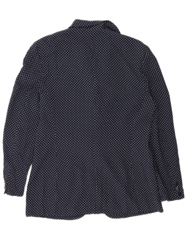 Jachetă pentru femei VINTAGE cu 1 nasture UK 14 Medium bleumarin pete