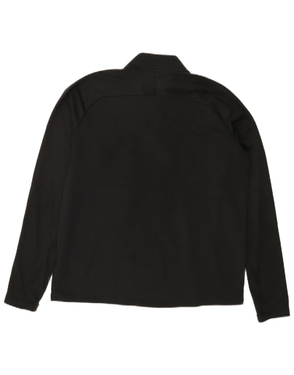 Top de trening pentru bărbați Dri Fit, cu fermoar și gât, color block, negru