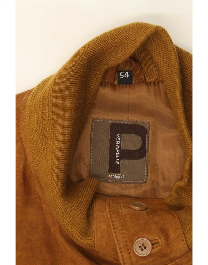 Jachetă Bomber de piele intoarsa pentru barbati Conbipel IT 54 XL piele maro