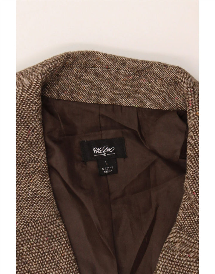MOSSIMO Womens 3 Button Blazer Jacket UK 16 Large Brown Polyester Vintage Mossimo and Second-Hand Mossimo from Messina Hembry 