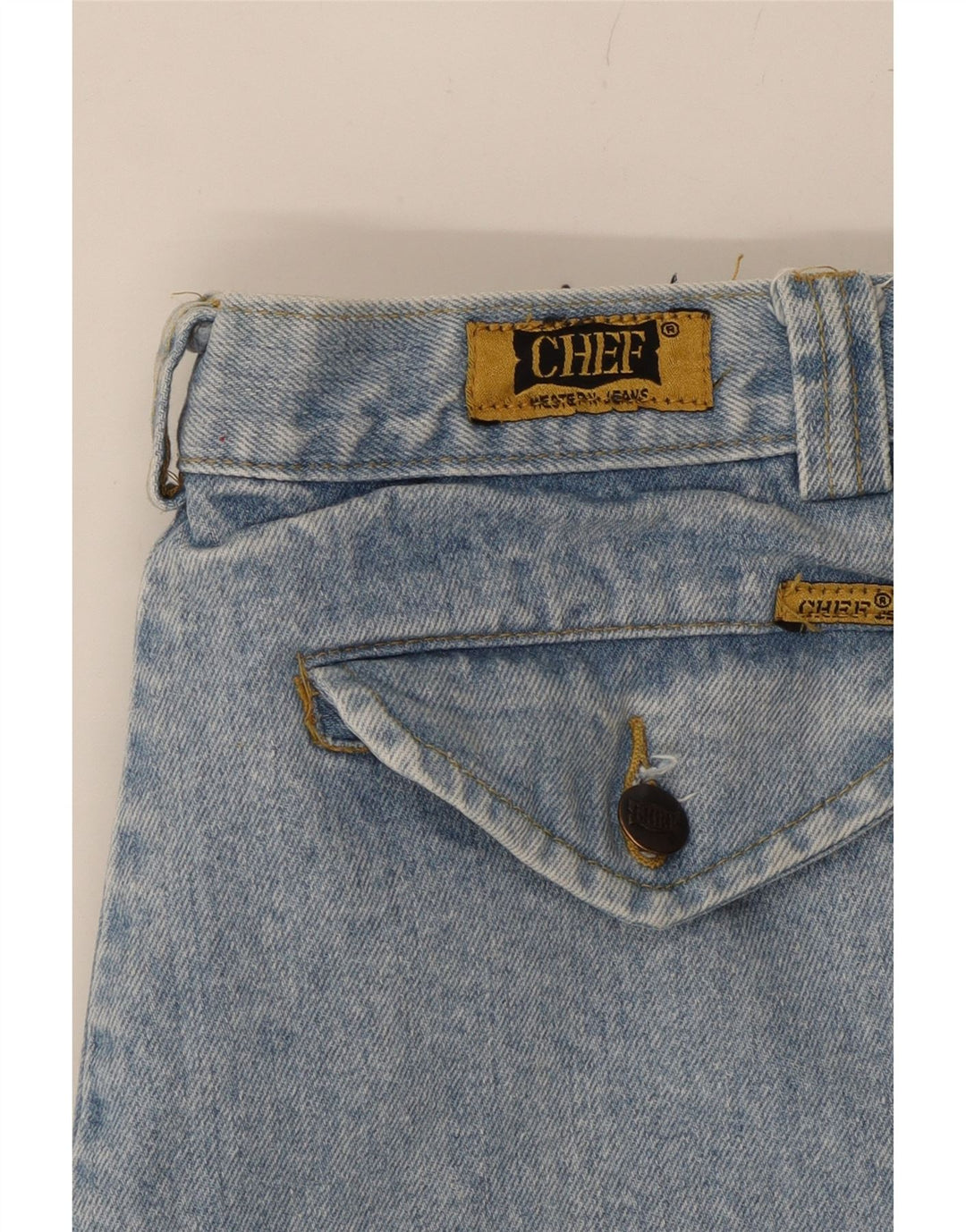 CHEF Womens Tapered Jeans W34 L30 Blue Cotton Vintage Chef and Second-Hand Chef from Messina Hembry 