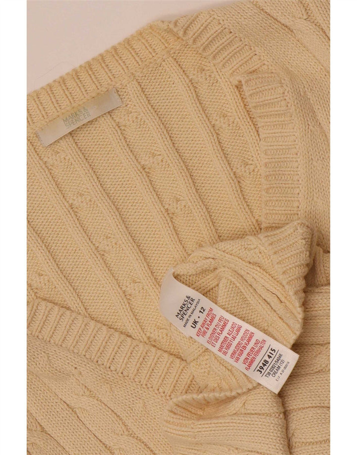 Pulover cardigan pentru femei Marks & Spencer UK 12 bumbac mediu bej