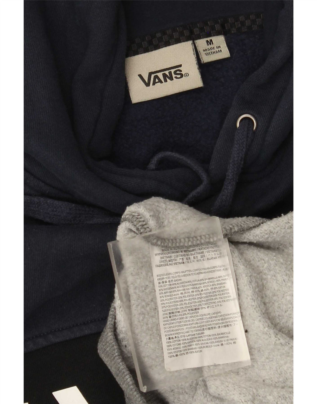 Pulover cu glugă grafic pentru bărbați Vans, bumbac mediu multicolor, bloc de culoare