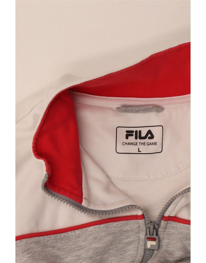 Jachetă pentru trening Fila pentru bărbați, mare, gri din bumbac color bloc
