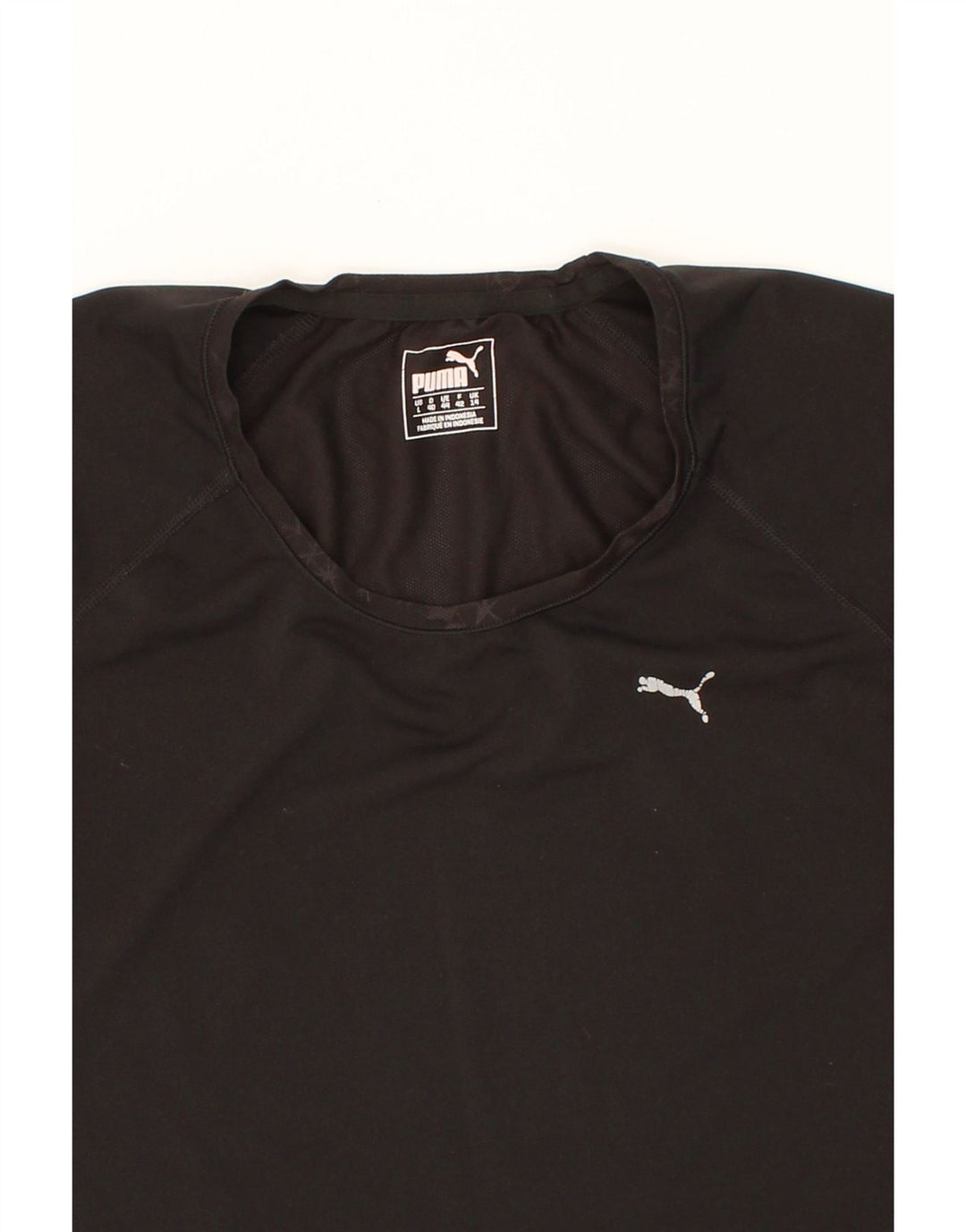 PUMA Womens T-Shirt Top UK 14 Medium Black Polyester Vintage Puma and Second-Hand Puma from Messina Hembry 