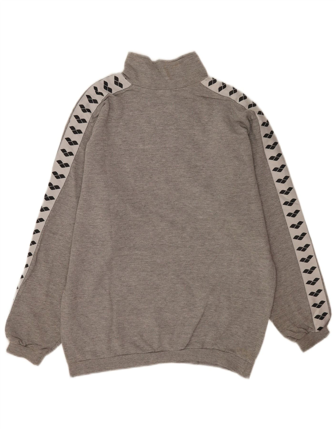 Pulover pentru bărbați Arena, cu grafic, cu fermoar, cu gât, gri mediu