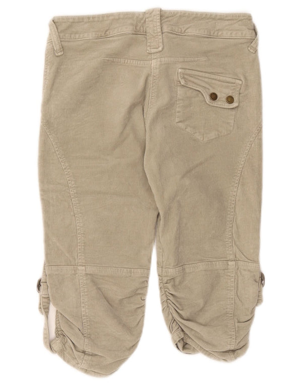 Pantaloni scurti Armani din velur cargou pentru femei W28 L17 bumbac bej