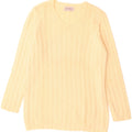 Pulover pentru femei cu decolteu în V Stefanel UK 14 Large Yellow