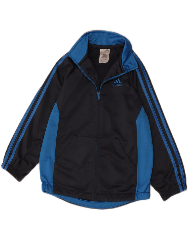 Jachetă de trening pentru băieți Adidas 5-6 ani, negru, color block