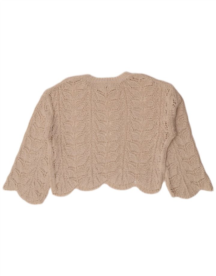 Top Crochet oversized Zara pentru femei UK 10 Small Beige