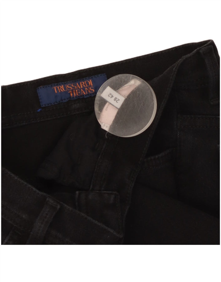 Blugi subțiri Trussardi pentru femei cu talie medie W28 L26 negri