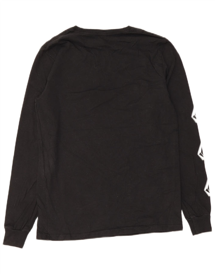 Top grafic pentru bărbați Volcom cu mânecă lungă, bumbac negru mic