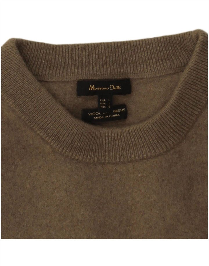 Pulover Massimo Dutti pentru damă cu gât crew pulover UK 14 mare lână gri