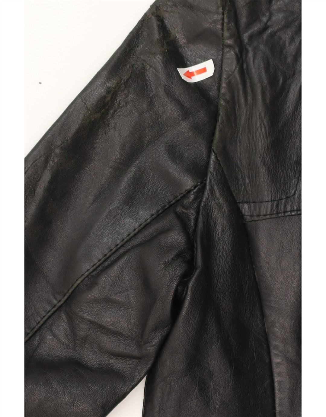 Palton din piele vintage pentru femei UK 10 mic negru