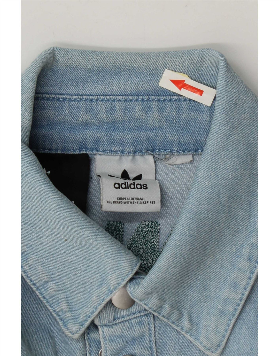 Cămașă din denim cu mânecă scurtă pentru bărbați Adidas, albastru mediu