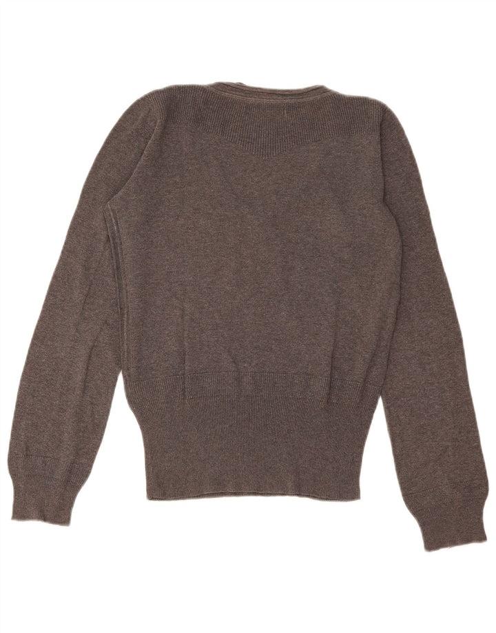 Pulover cu decolteu în V Levi's pentru femei UK 12 bumbac gri mediu