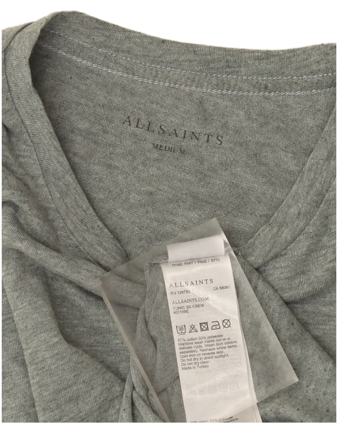 Tricou pentru bărbați All Saints Top din bumbac verde mediu