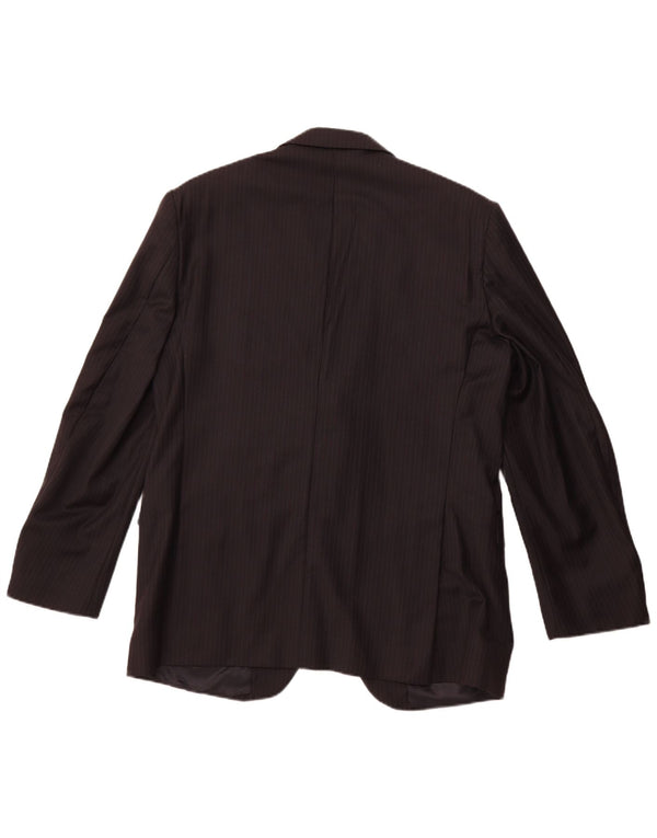 CERRUTI 1881 Mens 3 Button Blazer Jacket IT 54 2XL Black Pinstripe Wool