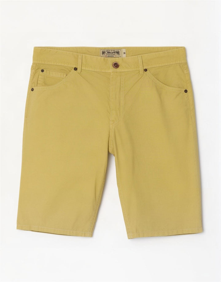 Pantaloni scurți casual pentru bărbați Marlboro Classics W32, bumbac galben mare