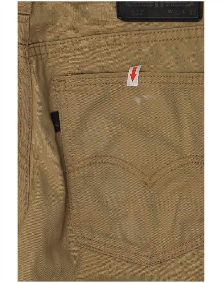 Pantaloni casual Levi's 511 Slim pentru bărbați L32 L32 bumbac bej