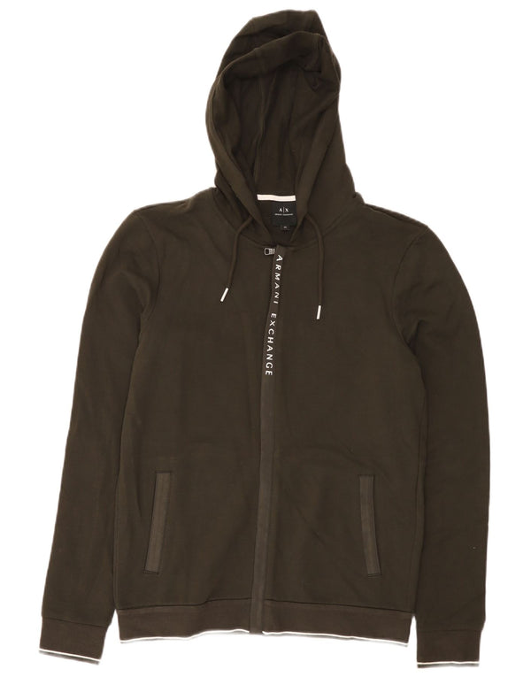 Pulover pentru bărbați Armani Exchange, cu fermoar, XS, bumbac kaki