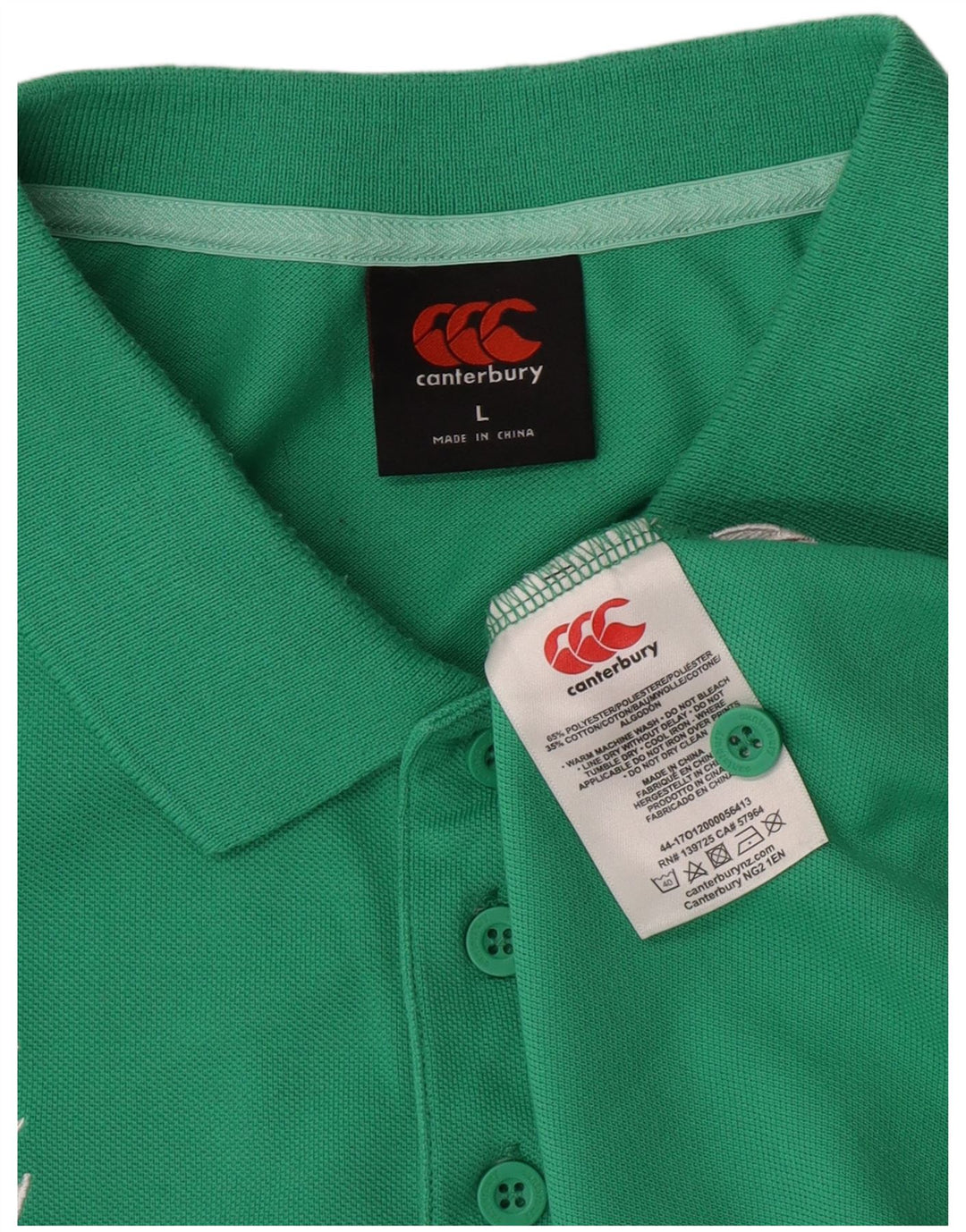 Cămașă polo Canterbury IRFU pentru bărbați, poliester verde mare