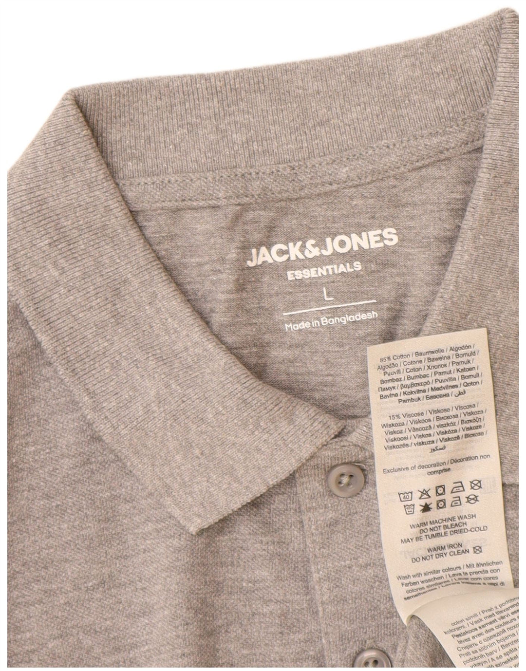 Tricou polo Jack & Jones pentru bărbați, mare, gri, bumbac