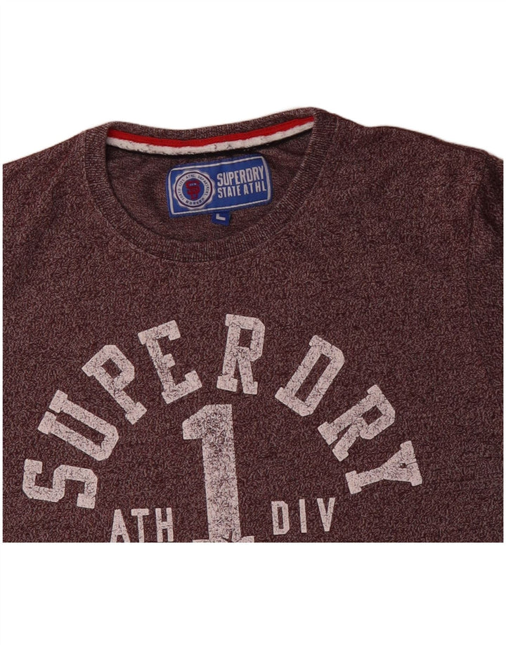 Tricou grafic pentru bărbați SUPERDRY Top mare din bumbac mov cu pete