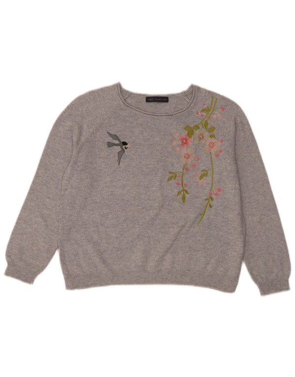 Pulover pentru femei Marks & Spencer Crop Crew Deck Pulover UK 16 Large Gri